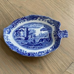 Spode Blue Italian Leaf Dish